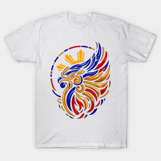 "Eagle's Embrace: The Radiant Spirit of the Philippine Sun" T-Shirt by Six Collections